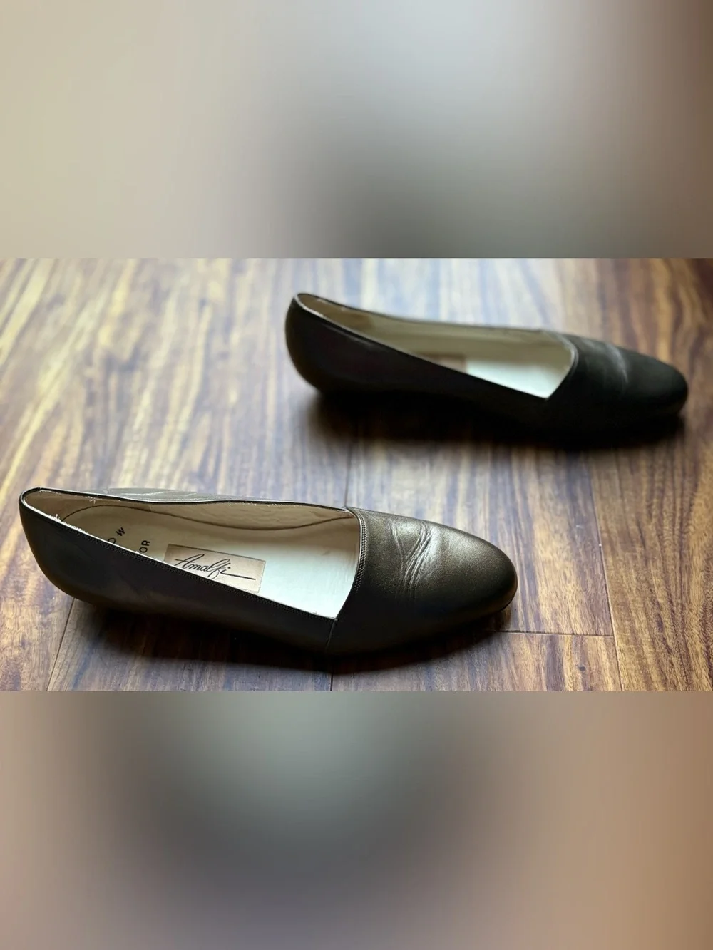 Amalfi Pillow Hector Made in Italy Brown Leather Slip On Flats size 7.5